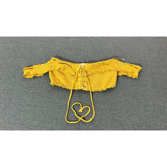 Nectar Clothing | Women's Lace Up Ruffle Sleeve Crop Top | Small - Picture 2 of 3